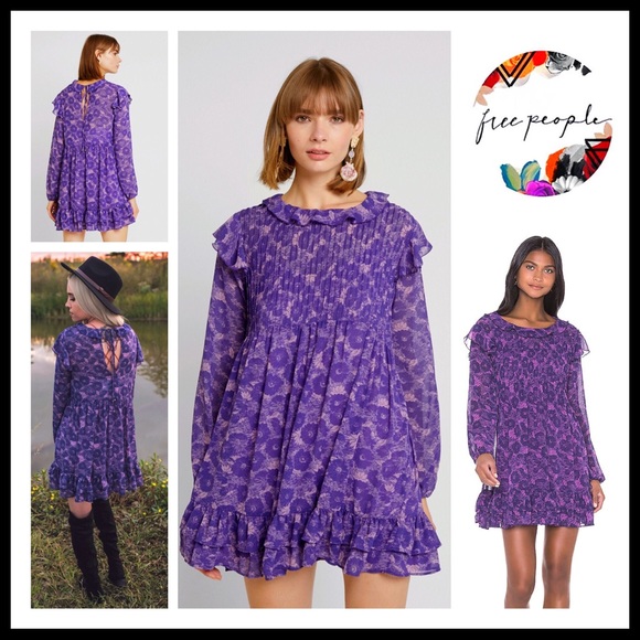 Free People Dresses & Skirts - FREE PEOPLE BOHO FLOWY BABYDOLL MINI DRESS A2C
